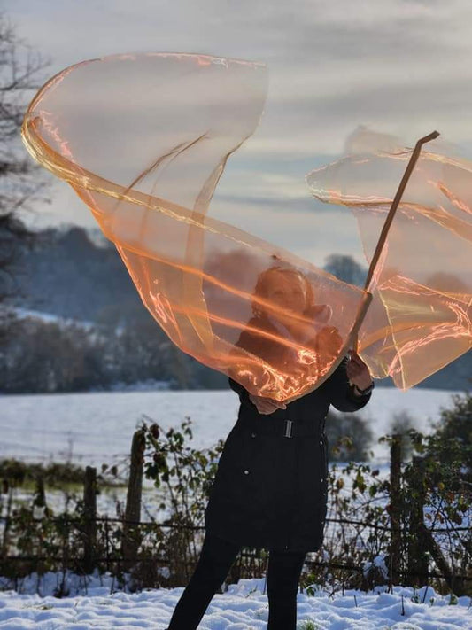 Gold Flame Orange Worship Flags